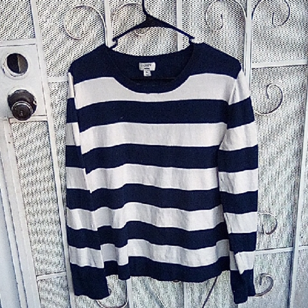 J Crew Blue And White Sweater Size XL